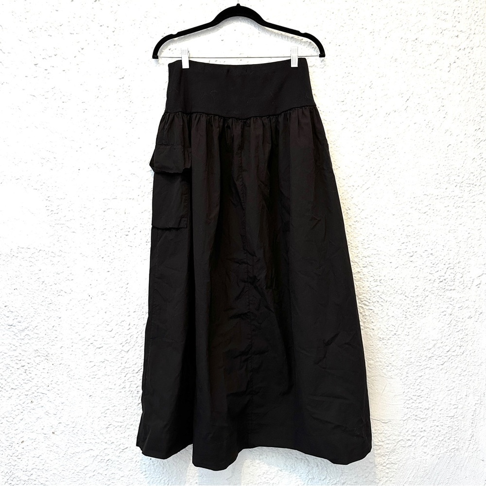 STATESIDE 'Heavy Poplin Cargo Skirt' in Black - Picture 6 of 7